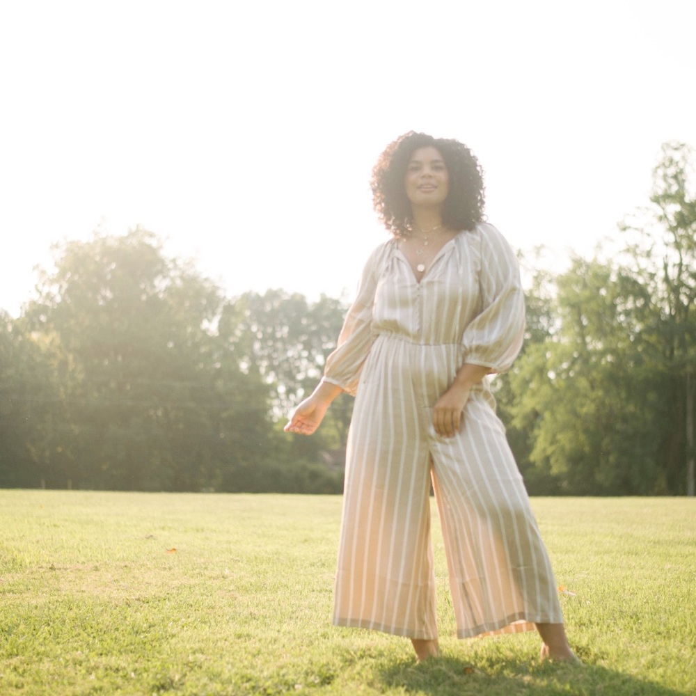 Madewell Striped Silky Jumpsuit